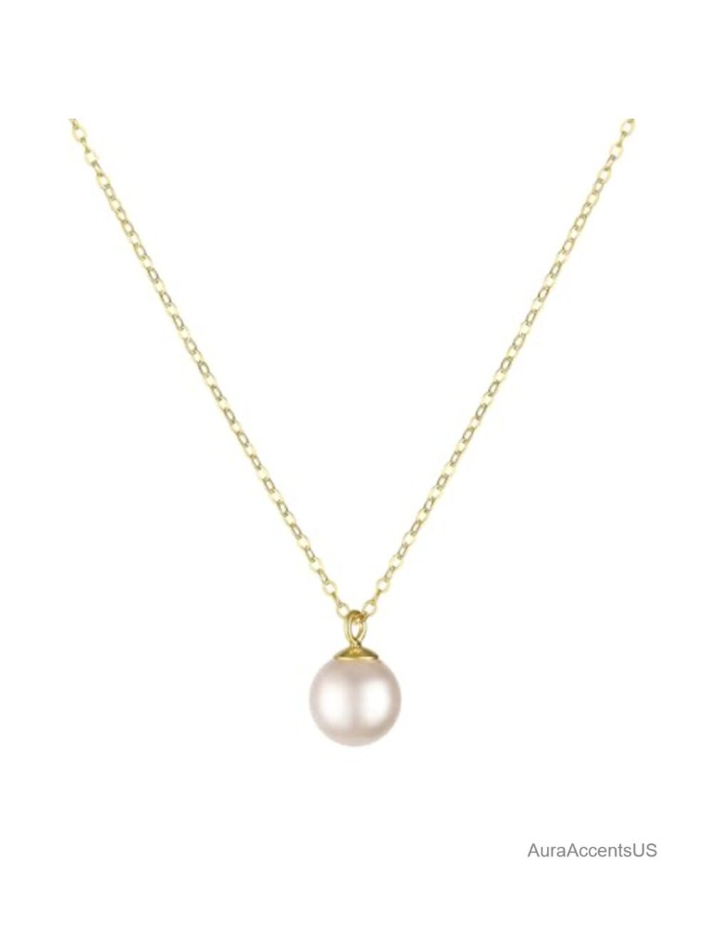 Freshwater Pearl Pendant Necklace 925 Sterling Silver Gold Plated Dainty Choker